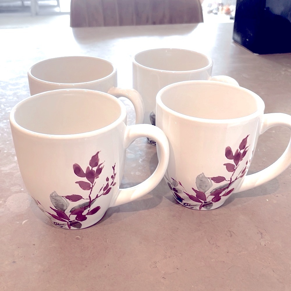 Corelle Floral Coffee Mugs – Set of 4